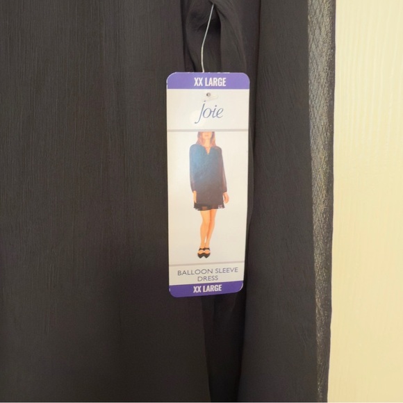 Joie Limited Edition Women's Balloon Sleeve Dress Caviar - Size XXL -NWT - Picture 6 of 10